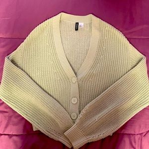 H&M Ladies Mint Green Drip Shoulder Cardigan